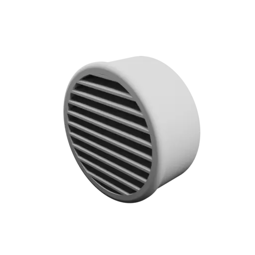 Round air vent STL file ∅ 55 mm, slat angle: 15°