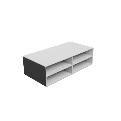 Small parts organizer with 4 drawers 80×20×80 mm STL 3D file, thickness: 2 mm