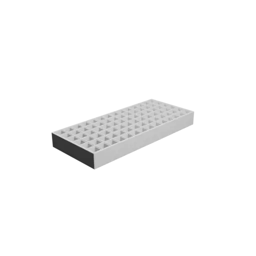 Color-coded compartment box STL 3D file: 84 compartments of 12×12×20 mm