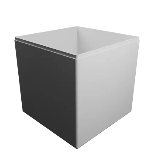 modèle 3D STL boîte cubique avec couvercle - 125×125×125 mm, paroi 2 mm
