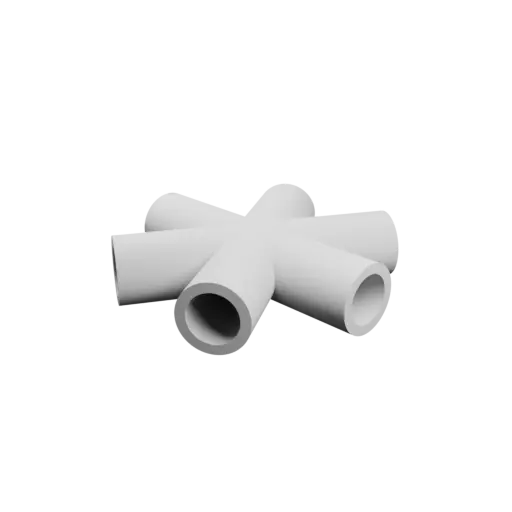 distribution manifold 6 ways STL 3D file – Outer diameter 21.4 mm, wall thickness 3.05 mm