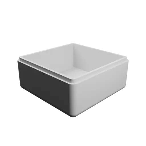 fichier 3D STL boîte à base carrée avec couvercle - 100×100×50 mm, paroi 5 mm