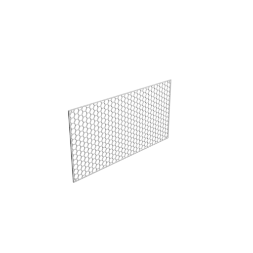 Honeycomb grid STL file, center-to-center: 300x150mm, mesh: 10mm - Ø4mm