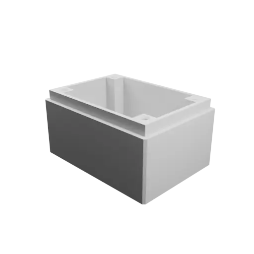 Enclosure with screw-mounted lid STL file: 70×50×40 mm (with ventilation on the lid)