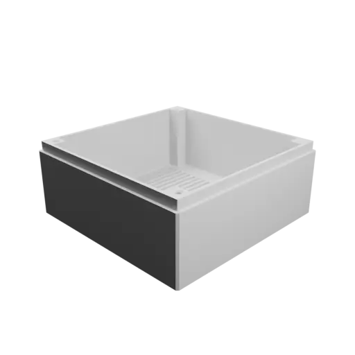 Enclosure with screw-mounted lid STL file: 100×100×45 mm (with ventilation on the lid and under the enclosure)