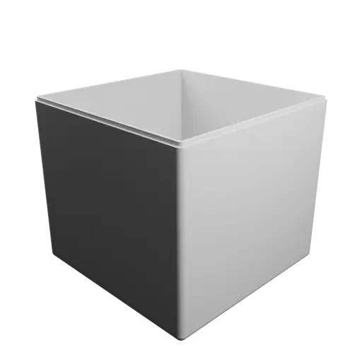 modèle 3D STL boîte carrée avec couvercle - 220×220×200 mm, paroi 5 mm