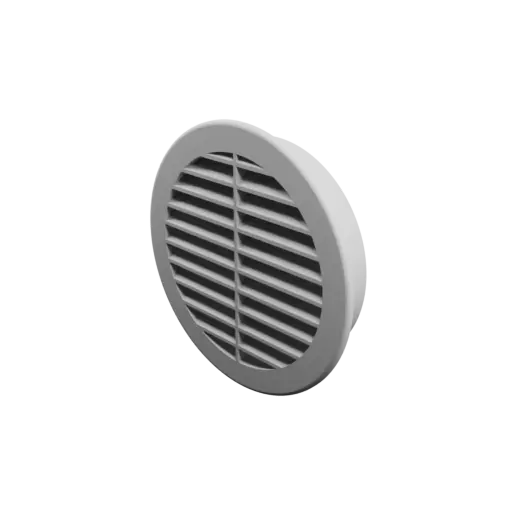 Round air vent STL 3D file ∅ 105 mm, slat angle: 30° with central reinforcement