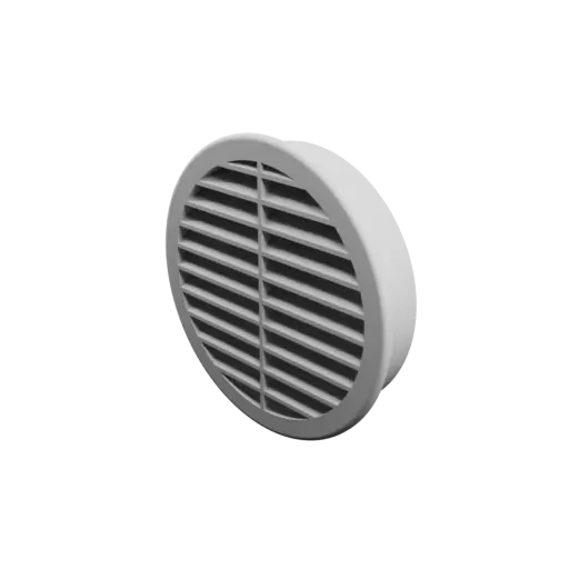 Round air vent STL 3D file ∅ 105 mm, slat angle: 30° with central reinforcement