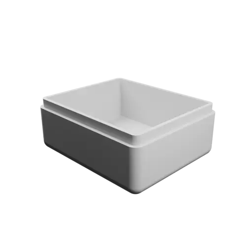 modèle 3D STL boîte à base rectangulaire avec couvercle - 63×53×30 mm, paroi 3 mm