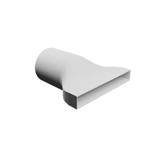 fichier 3D STL Adaptateur de tube rond ⌀106 mm vers rectangulaire 200×25 mm, épaisseur 3 mm