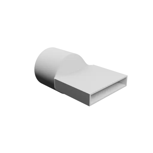 fichier 3D STL Adaptateur de tube rond ⌀101.5 mm vers rectangulaire 120×20 mm, épaisseur 3 mm