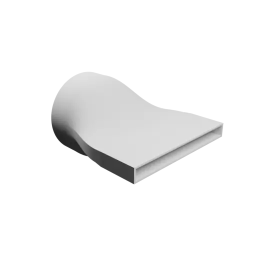 fichier 3D STL Adaptateur de tube rond ⌀160 mm vers rectangulaire 220×20 mm, épaisseur 3 mm