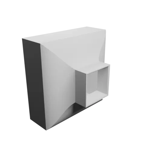 fichier 3D STL Adaptateur de tuyau rectangulaire 150x150mm vers 55x55mm - transition: 25mm