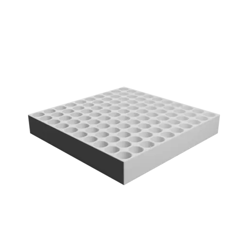 Multi-compartment box STL file: 100 compartments of 15.5×15.5×25 mm