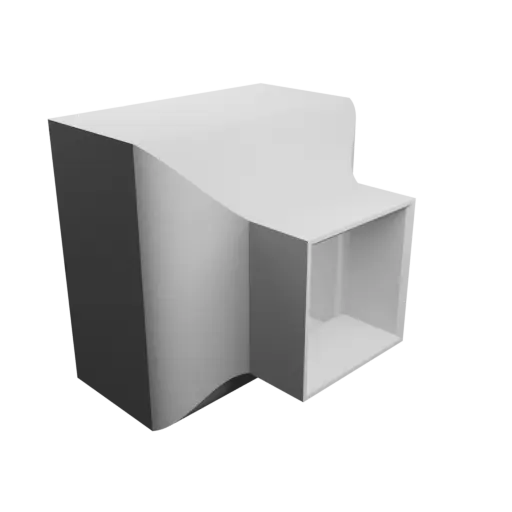 fichier 3D STL Adaptateur de tube rectangulaire 100x100mm vers 50.5x50.5mm - transition: 25mm