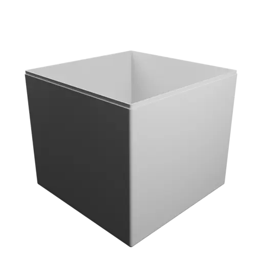 fichier 3D STL boîte carrée avec couvercle - 180×180×160 mm, paroi 2 mm