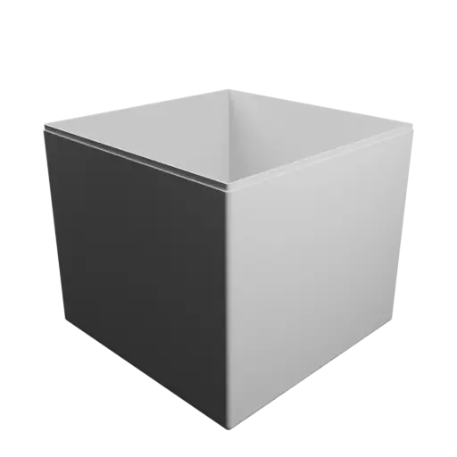 modèle 3D STL boîte carrée avec couvercle - 182×182×160 mm, paroi 2 mm