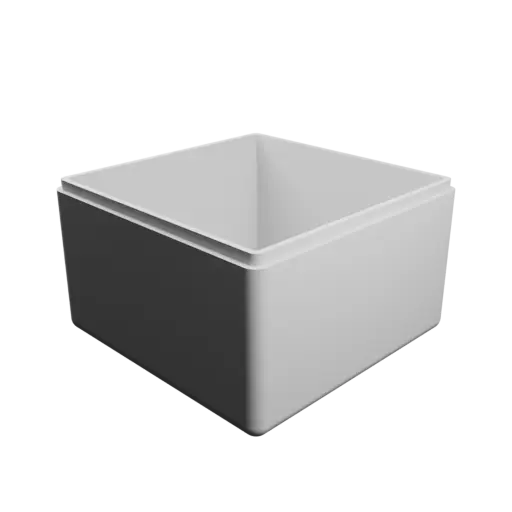modèle 3D STL boîte à base carrée avec couvercle - 110×110×70 mm, paroi 4 mm