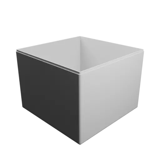 fichier 3D STL boîte carrée avec couvercle - 200×200×150 mm, paroi 3 mm