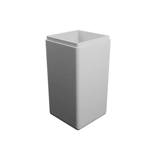 square-base box with lid STL file – 52×52×103 mm, wall thickness 3 mm