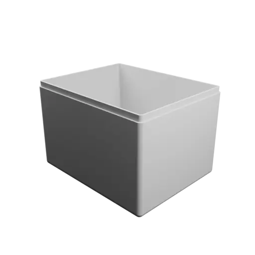 fichier 3D STL boîte rectangulaire avec couvercle - 100×80×70 mm, paroi 2 mm