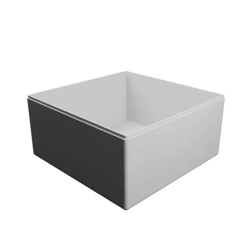 fichier 3D STL boîte à base carrée avec couvercle - 200×200×100 mm, paroi 3 mm