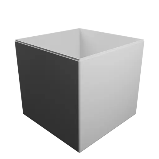 modèle 3D STL boîte à base carrée avec couvercle - 250×250×240 mm, paroi 4 mm