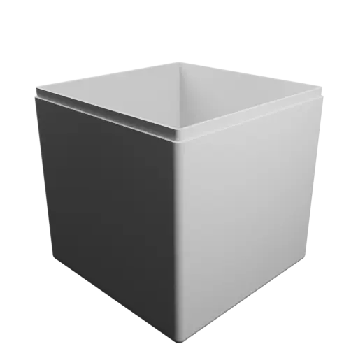 modèle 3D STL boîte cubique avec couvercle - 90×90×90 mm, paroi 2 mm