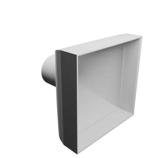 fichier 3D STL Adaptateur de tube rond ⌀50 mm vers rectangulaire 120×120 mm, épaisseur 3 mm