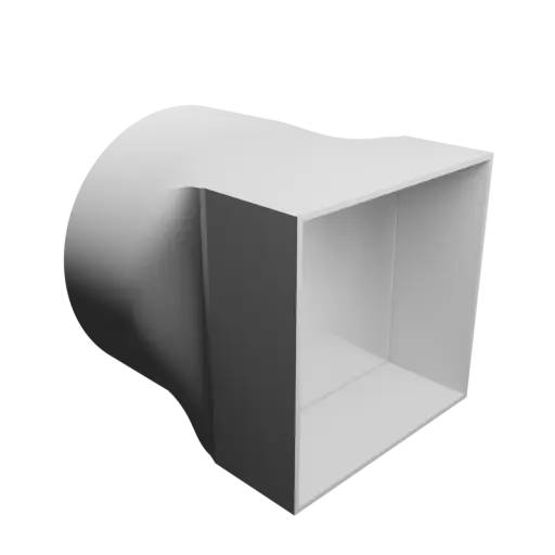 fichier 3D STL Adaptateur de tube rond ⌀120 mm vers rectangulaire 100×100 mm, épaisseur 2 mm