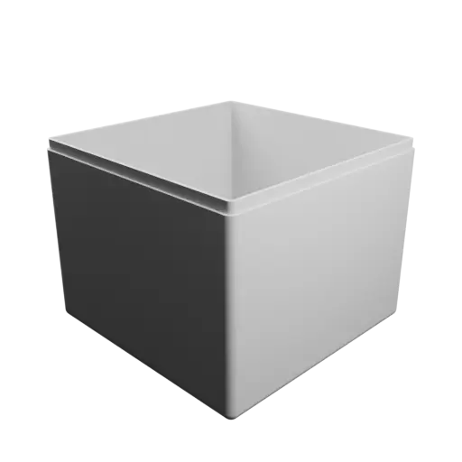 modèle 3D STL boîte carrée avec couvercle - 100×100×80 mm, paroi 2 mm