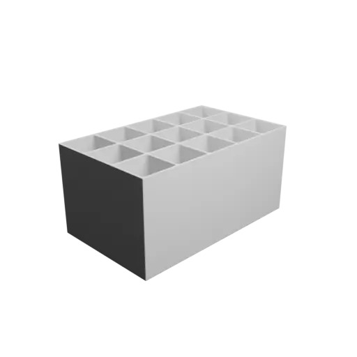 Multi-compartment box STL 3D file: 15 compartments of 40×40×100 mm