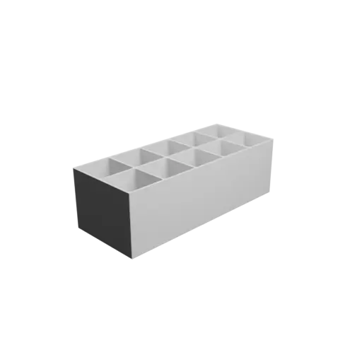 Multi-compartment box STL 3D file: 10 compartments of 50×50×80 mm