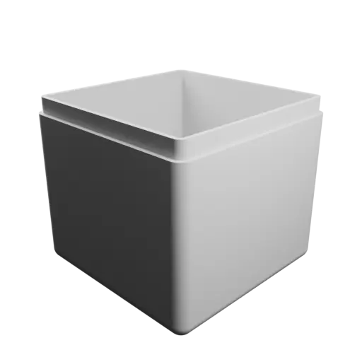 modèle 3D STL boîte carrée avec couvercle - 50×50×48 mm, paroi 2 mm