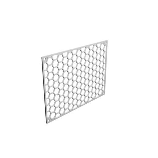 Honeycomb grid STL file, center-to-center: 135x100mm, mesh: 10mm - Ø4mm