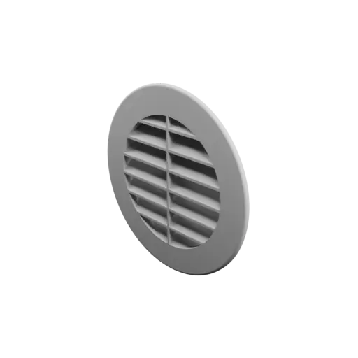 Round air vent STL file ∅ 113 mm, slat angle: 45° with central reinforcement