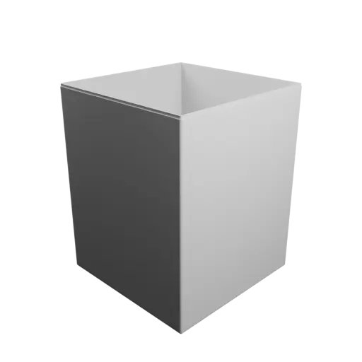 fichier STL boîte carrée avec couvercle - 240×240×300 mm, paroi 2 mm