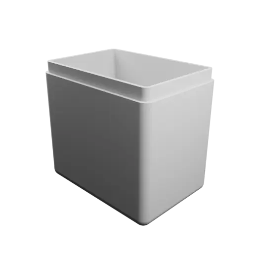fichier STL boîte à base rectangulaire avec couvercle - 50×35×50 mm, paroi 2 mm