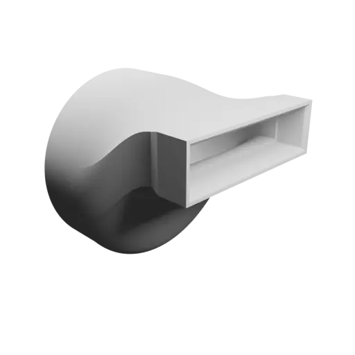 fichier 3D STL Adaptateur de tube rond ⌀62 mm vers rectangulaire 50×13 mm, épaisseur 2 mm + décalage