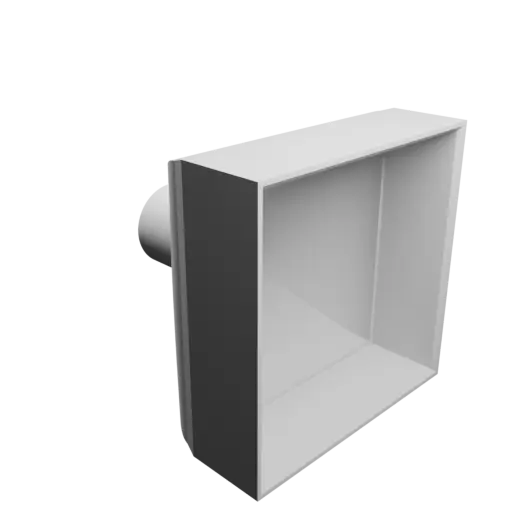 fichier 3D STL Adaptateur de tube rond ⌀42.5 mm vers rectangulaire 120.1×120.1 mm, épaisseur 4 mm