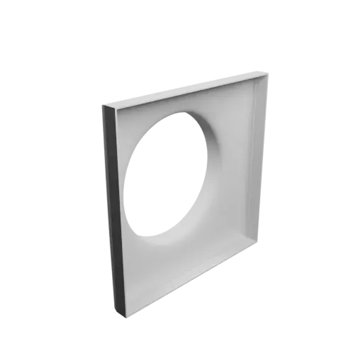 Round-to-Rectangular Tube Adapter STL 3D file ⌀200 mm to 280×280 mm, thickness 2 mm