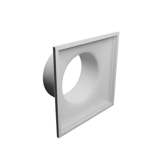 fichier STL Adaptateur de tube rond ⌀100 mm vers rectangulaire 135.5×137.5 mm, épaisseur 5 mm