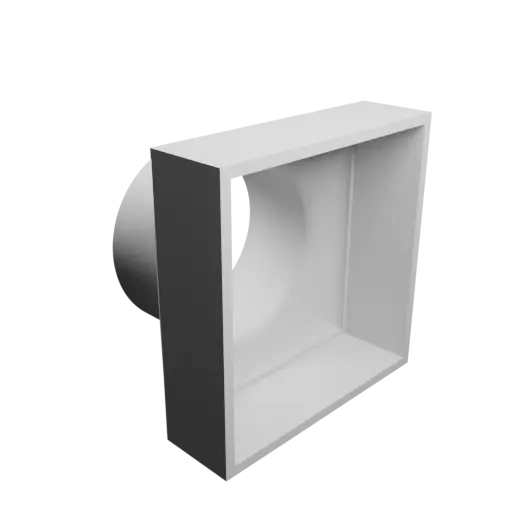 fichier 3D STL Adaptateur de tube rond ⌀100 mm vers rectangulaire 125.5×127.5 mm, épaisseur 5 mm