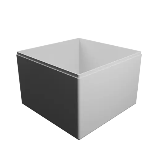fichier 3D STL boîte à base carrée avec couvercle - 130×130×90 mm, paroi 2 mm