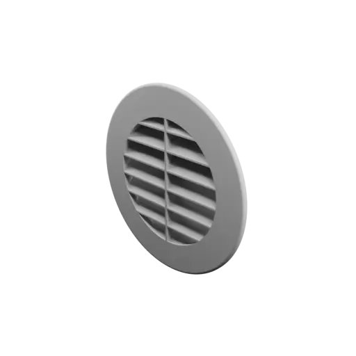 fichier STL Grille d'aération ronde ∅ 101 mm, angle des ailettes : 45° avec renfort central