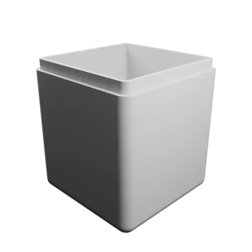 square box with lid STL file – 50×50×60 mm, wall thickness 3 mm