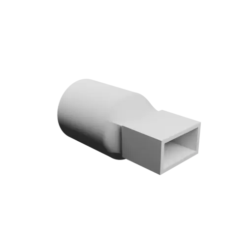 fichier STL Adaptateur de tube rond ⌀76 mm vers rectangulaire 53×27 mm, épaisseur 4 mm