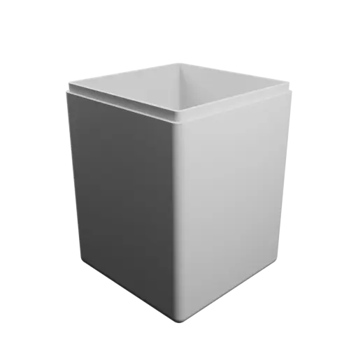 square-base box with lid STL 3D file – 75×75×100 mm, wall thickness 3 mm