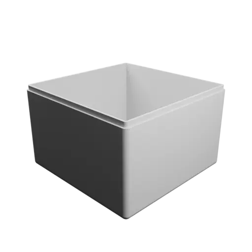 fichier STL boîte à base carrée avec couvercle - 120×120×80 mm, paroi 3 mm