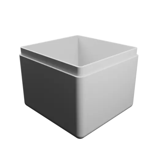 fichier STL boîte à base rectangulaire avec couvercle - 48×46×40 mm, paroi 2 mm